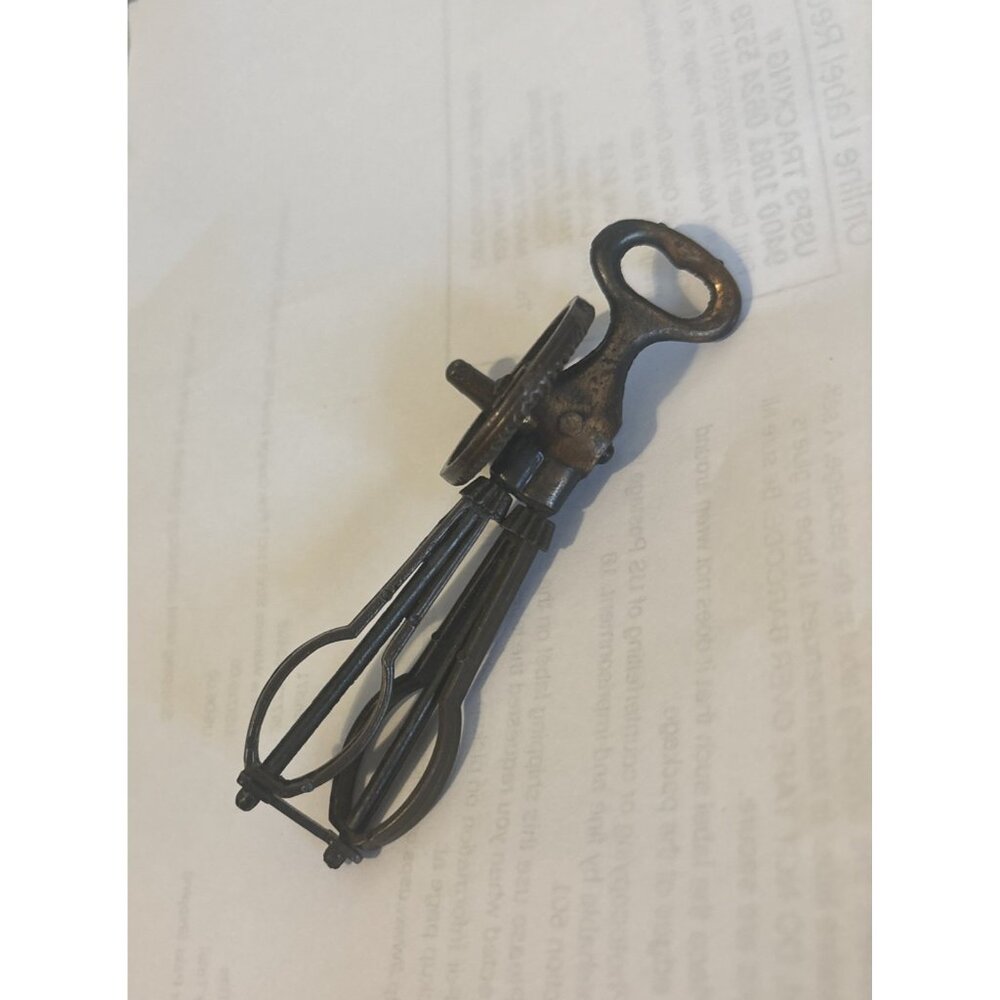 Vintage Durham Industries Diecast Metal Mini Hand Mixer 4"